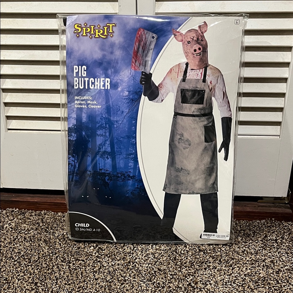 Spirit Pig Butcher Costume with Apron and Cleaver